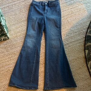Perfectly Worn We The Free Medium Blue High Rise Wide-Leg Flare Jeans Size 26